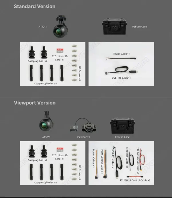 AT50 640*512 IR Laser Rangefinder Thermal Automatic Tracking 3-axis Gimibal Mapping Aerial Photography Ai Camera for UAV - Image 5