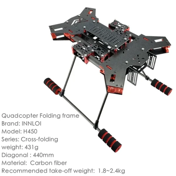 H450 Quadcopter Frame Kit GF-H450mm Carbon Fiber FPV Quadcopter Mini Quad Frame Kit RC Multicopter Frame - Image 3