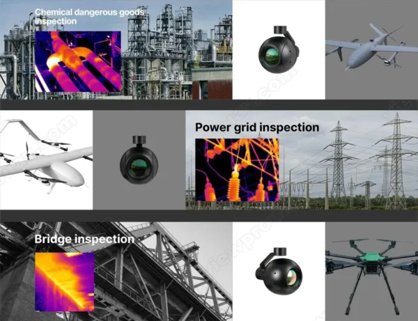 AT50 640*512 IR Laser Rangefinder Thermal Automatic Tracking 3-axis Gimibal Mapping Aerial Photography Ai Camera for UAV - Image 6