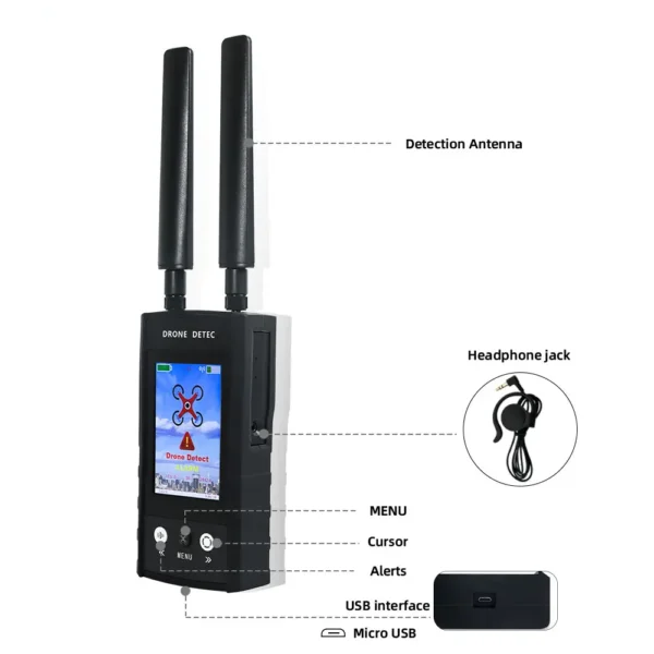 Portable Omni Directional and Wireless Handheld Drone Detection 0.8km-1km Detector - Image 4